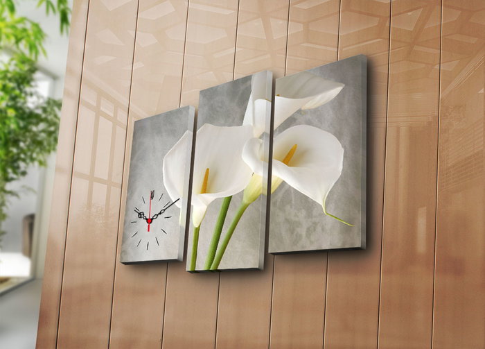 Wallity Conjunto de Reloj de Pared Decorativo de Lienzo 3 Piezas